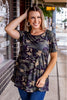 Lucky & Blessed Womens Straight Hem Relaxed Fit Scoop Neck Top