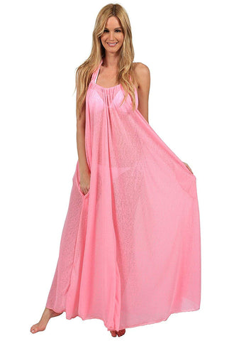 Ingear Womens Knit Halter Long Maxi Sun Dress, Cover Up