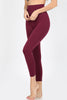 Zenana Womens High Waist Seamless Capri Leggings