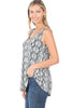 Zenana Womens Snakeskin Print Sleeveless Round Hem Top