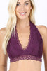Zenana Womens Stretch Lace Halter Bralette