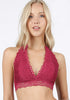 Zenana Womens Stretch Lace Halter Bralette