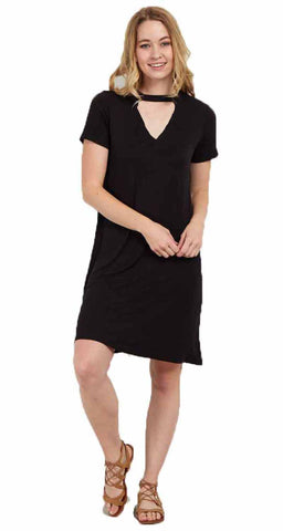 Ingear Womens Choker Neck Cutout Swim Coverup Dress