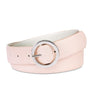 Steve Madden Women's Reversible Saffiano Belt, (Blush/White)