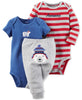 Baby Boy's 3-Piece Matching Outfit Set (2 Bodysuit Tops and 1 Pant)