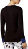 Alfani Womens Colorblock Contrast-Cuff Pajama Top