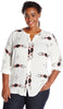 Womens Plus-Size Takara Printed Twill Long Sleeve Shirt