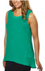Adrienne Vittadini Womens High-Low Sleeveless Blouse Top