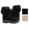 Union Bay Womens Charlotte Suede Faux Fur Lace Up Ankle Bootie