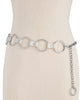 Steve Madden Womens Circle-Link Chain Belt (Silver)