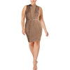 Women's Sleeveless Mirage Mesh Front Ring Dress (Burro, Small)