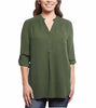 Ali & Kris Womens Roll Tab, High-Low Hem, Lightweight Blouse