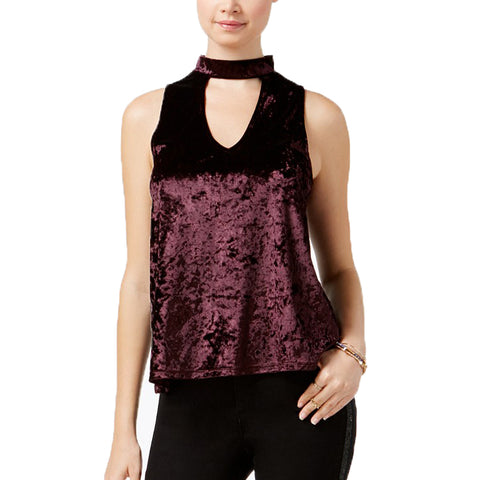 Juniors' Velvet Choker Top