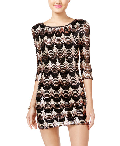 Juniors' Sequined Bodycon Dress