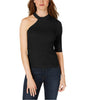 Bar III Womens Fitted Scoop Neck One-Shoulder Silhouette Sweater