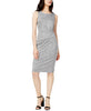 Bar III Womens Heathered Ruched Sleeveless Dress