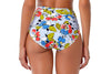 Anne Cole Womens Brigitte Quilted High Waist Bikini Bottom (Blue Floral,X-Small)