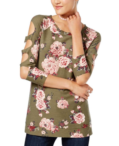 Juniors' Cutout-Sleeve Tunic