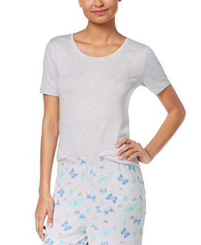 Charter Club Women's Soft Knit Pajama Top, Gray Day, X-Large