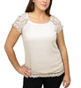 Adiva Womens Blouse with Crochet Sleeves