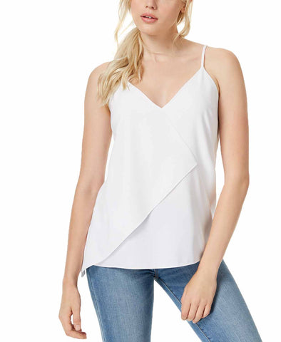 Bar III Womens Asymmetrical Tank Top (Bright White, X-Small)