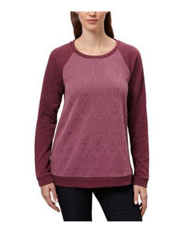 Adrienne Vittadini Women's Lace Bodice Pullover Long Sleeve Tee Shirt