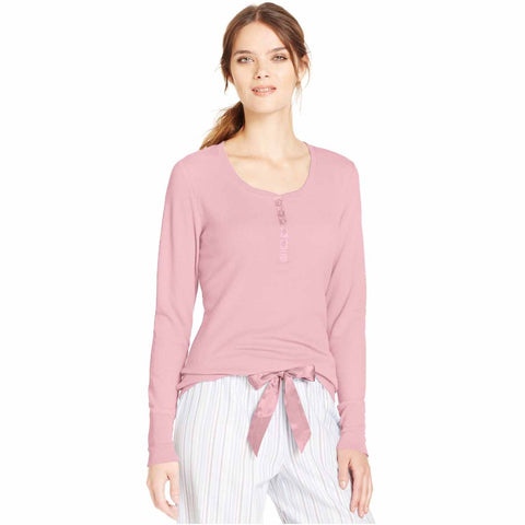Alfani Women's Long-Sleeve Thermal Top (Pink Quartz, Small)