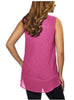 Adrienne Vittadini Womens High-Low Sleeveless Blouse Top