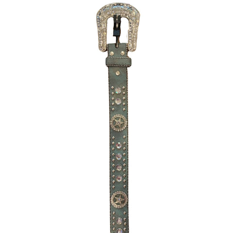 Brown Bucket Purse with Gems and Rivets