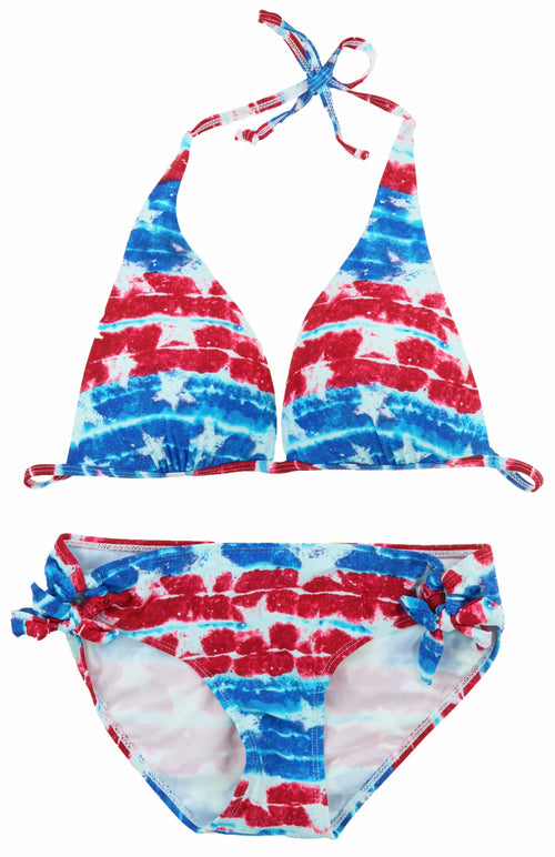InGear Americana Women's Padded Triangle Top 2 Piece Bikini, Small