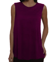 Ellen Tracy Sleeveless Knit Tank Top Blouse with Back Overlay, Shirt