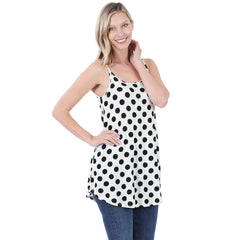 Zenana Womens Polka Dot Spaghetti Strap Cami Tank