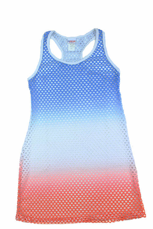 Ingear Womens Americana Mesh Racerback Tank Dress Cover Up