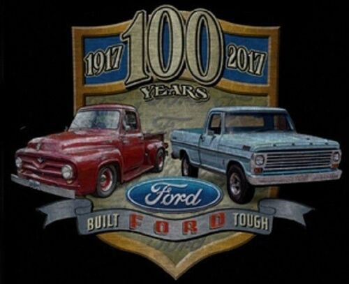 Ford Mens Built Ford Tough 100 Years Truck Screen Print Cotton Tee Shirt