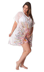 Ingear Womens Sheer Square Lace Tunic Swimsuit Cover Up Dress-One Size