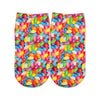 Sublime Designs Adults Fun Printed No Show Socks-Sweet Jelly Beans Candy Foodie