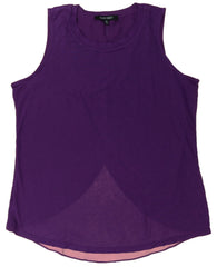 Ellen Tracy Sleeveless Knit Tank Top Blouse with Back Overlay, Shirt
