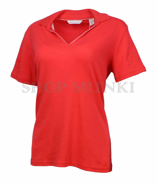 Jamaica Jaxx Womens Open Collar Cotton Short Sleeve Polo Shirt