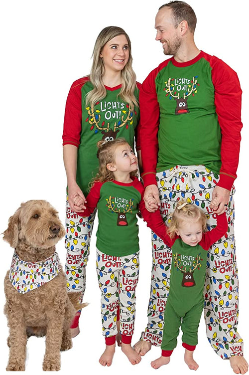 Lazy One Lights Out Reindeer Holiday Family Pajama Collection