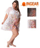 Ingear Womens Sheer Square Lace Tunic Swimsuit Cover Up Dress-One Size