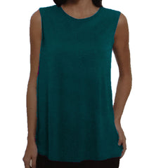 Ellen Tracy Sleeveless Knit Tank Top Blouse with Back Overlay, Shirt