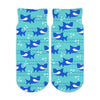 Sublime Designs Kids Fun Printed Ankle Socks-Blue Cartoon Sharks