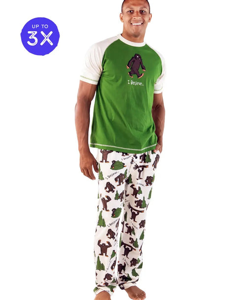 Lazy One Unisex I Believe.. Bigfoot Sasquatch Pajama Separates