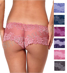 Montelle Intimates Women's Lace Cheeky Boyshort Panty