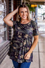 Lucky & Blessed Womens Straight Hem Relaxed Fit Scoop Neck Top