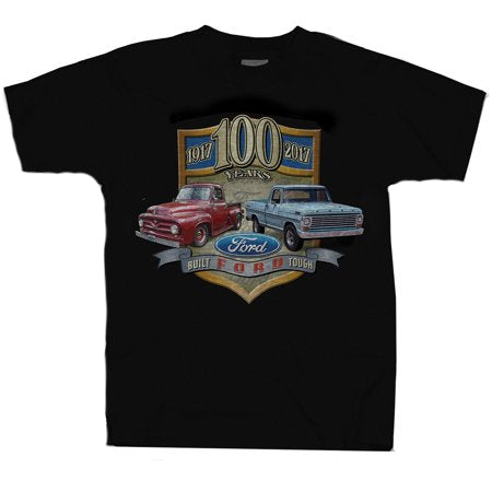 Ford Mens Built Ford Tough 100 Years Truck Screen Print Cotton Tee Shirt