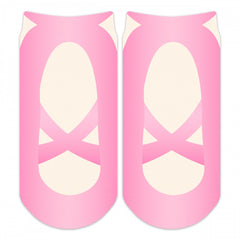 Sublime Designs Adult Fun Printed No Show Socks, Ballet Shoes