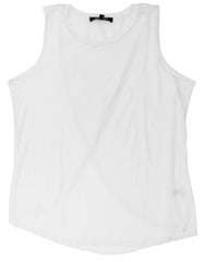 Ellen Tracy Sleeveless Knit Tank Top Blouse with Back Overlay, Shirt