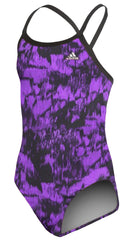 Girls Vortex Back Equinox Camo Print One Piece Swimsuit