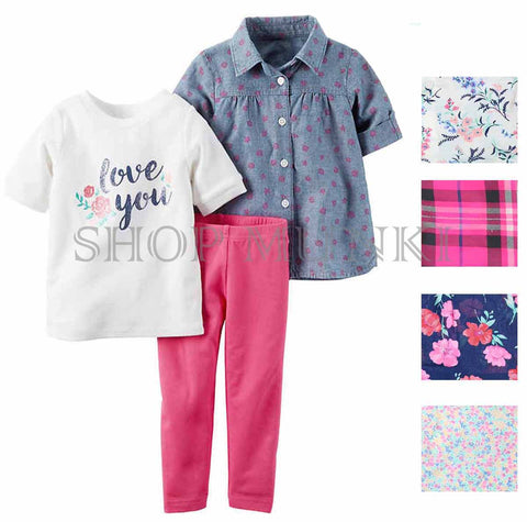Girls 2 Piece Pajamas Shirt and Pant Sleepwear